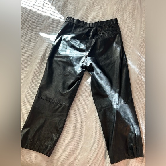 Vintage 80’s J. Park Pleated Leather Pants 32X23 - Picture 3 of 6